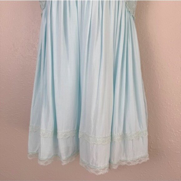 Free People Morning In Maine Slip blue lace mini dress lingerie M - Picture 7 of 12
